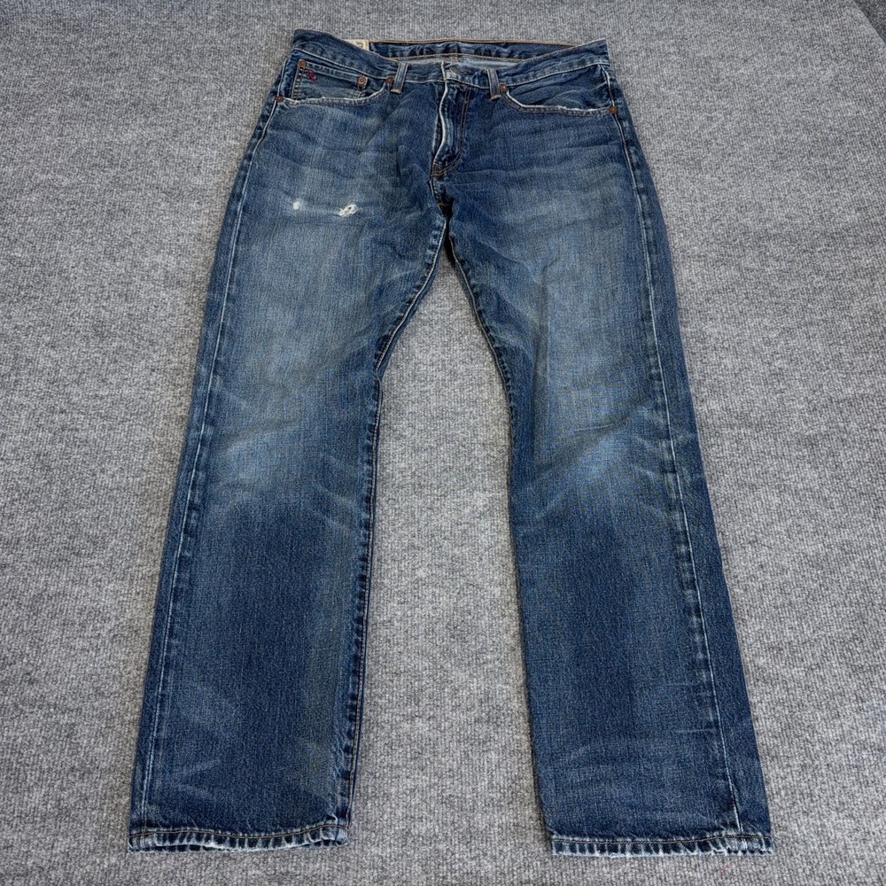 Polo Ralph Lauren Jeans Men 32x30 (FIT 34) Hampton Straight Distressed Denim